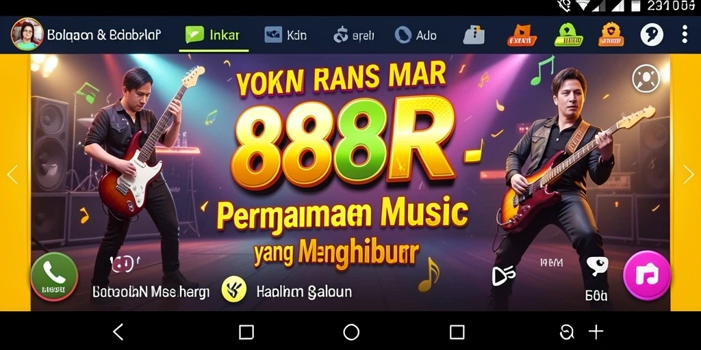 Tampilan screenshot utama 888R yang menarik dengan gameplay musik.