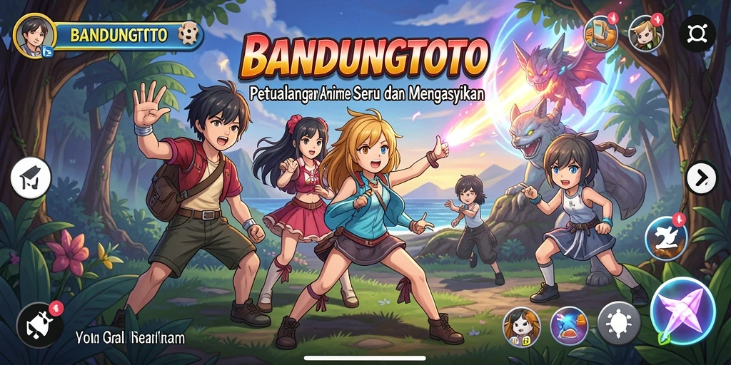 Screenshot gameplay BANDUNGTOTO yang menampilkan aksi karakter anime.