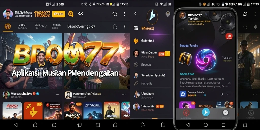Tampilan gameplay BROMO77 dengan antarmuka musik yang interaktif.