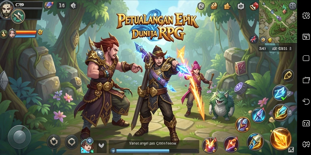 Tampilan gameplay C789 yang menampilkan pertempuran RPG seru.