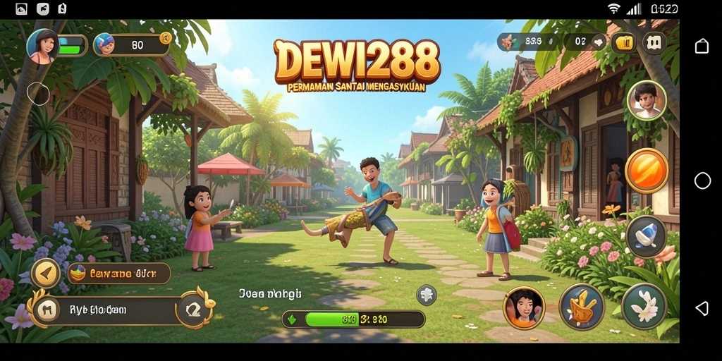 Tampilan gameplay menarik dan penuh warna dari DEWI288.