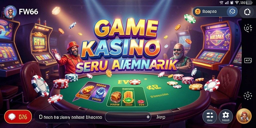 Tampilan gameplay seru di FW66 dengan suasana kasino yang menawan.
