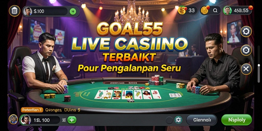 Tampilan gameplay Live Casino yang mendebarkan dari GOAL55.