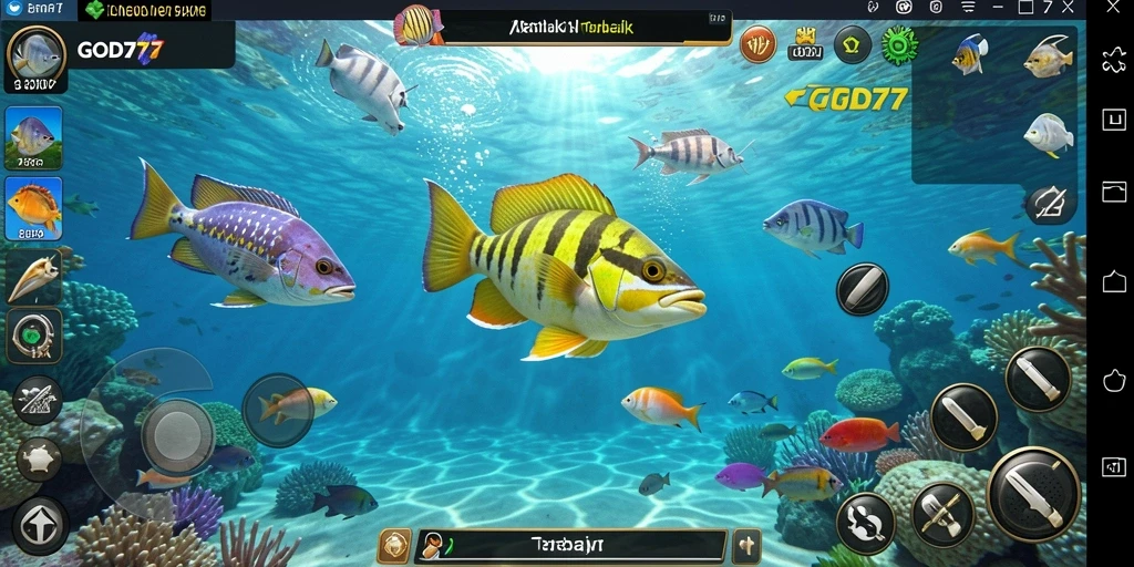 Tangkapan layar gameplay Tembak Ikan yang seru di GOD77.