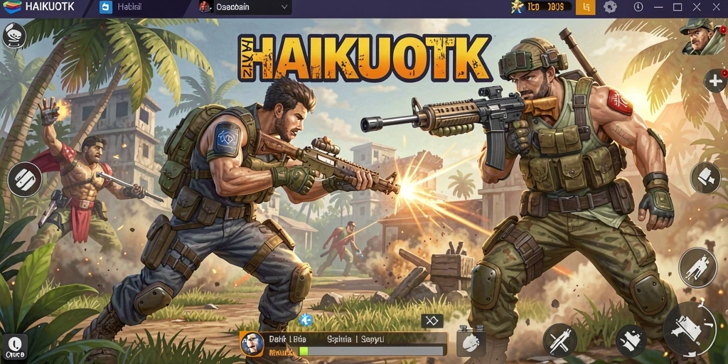 Gameplay intens HAIKUOTK di arena Battle Royale.