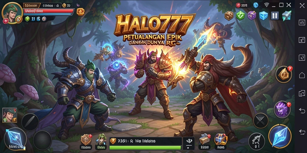 Tampilan gameplay RPG yang menakjubkan dan dinamis dari HALO777.