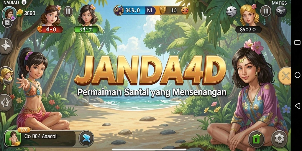 Tampilan gameplay <strong>JANDA4D</strong> yang cerah dan menarik