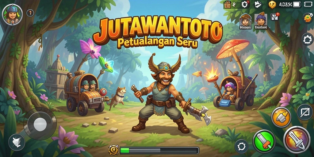 Screenshot gameplay JUTAWANTOTO dengan aksi petualangan seru.