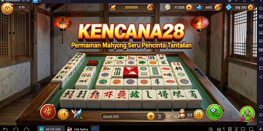 Gameplay Mahjong menantang di KENCANA28 dengan grafis yang menarik.