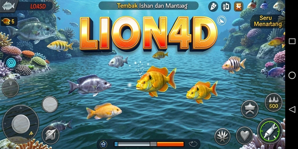 Screenshot LION4D menampilkan aksi seru dalam permainan Tembak Ikan.