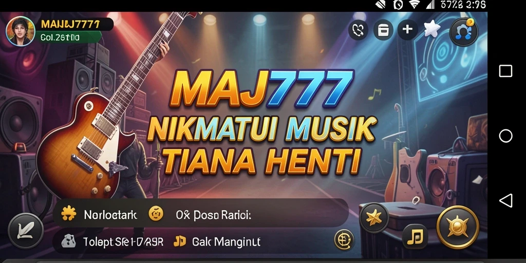 Tampilan gameplay <strong>MAJ777</strong> yang asyik dan interaktif saat bermain dengan musik.