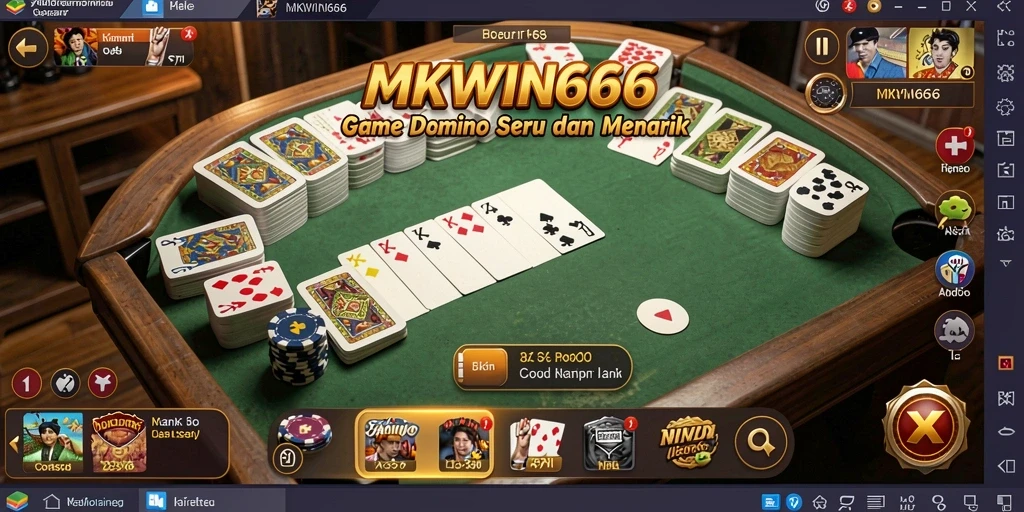 Tampilan gameplay MKWIN666 yang menarik dengan fitur Domino yang seru.