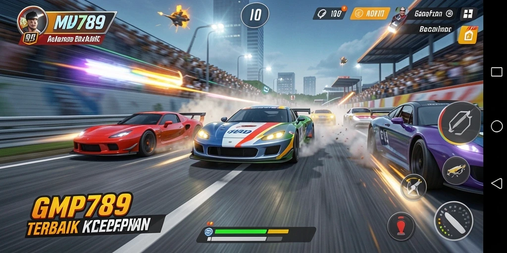 Tampilan gameplay Racing yang mendebarkan dari MVP789 saat balapan di lintasan.
