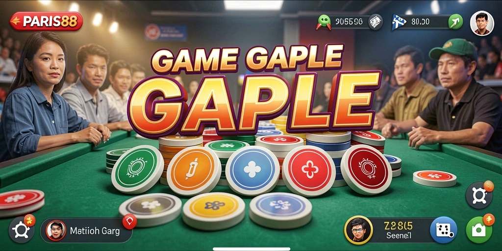 Screenshot gameplay PARIS88 yang menampilkan suasana bermain Gaple.