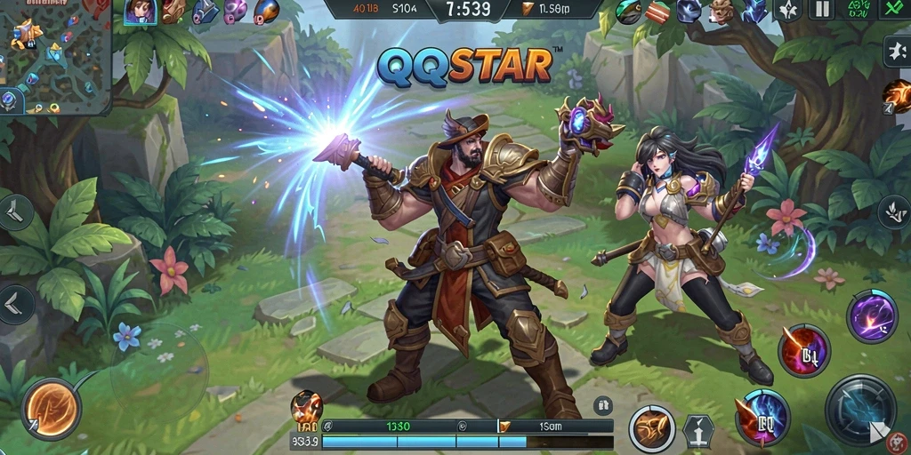 Tampilan aksi seru dalam gameplay QQSTAR yang menegangkan