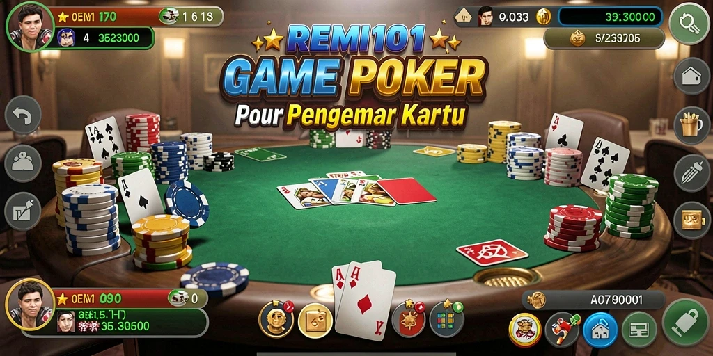 Tampilan game Poker yang menegangkan di REMI101.