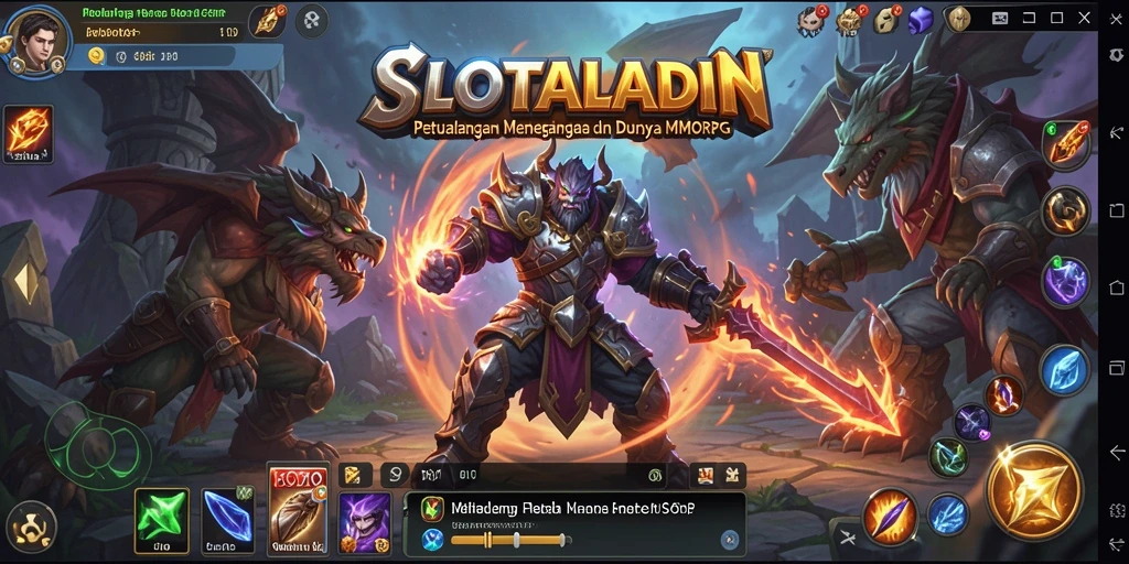 Tampilan gameplay SLOTALADIN yang menegangkan dan penuh aksi.